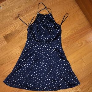 Star open back mini dress